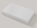 Plan de toilette suspendu, pour vasque à poser, L 50 à 201 x P 30 à 51 cm, finition lisse mate, 10 couleurs au choix, Anti bactérien, résine Akrytan®, Livraison Offerte.